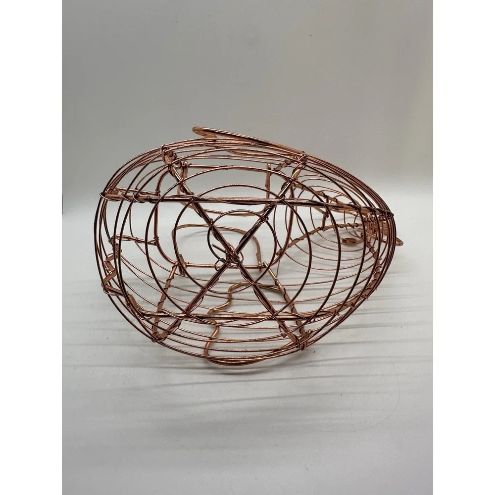Copper Wire Chicken Basket Farmhouse Egg Holder Country Kitchen‎ Decor